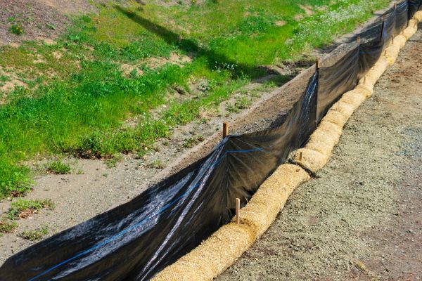 Straw Wattle Installation in Longwood